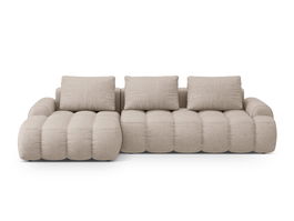 Coltar extensibil stanga 3 locuri, Linz, Cosmopolitan Design, 275x142x84 cm, tesatura structurata, bej sand