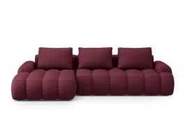 Coltar extensibil stanga 3 locuri, Linz, Cosmopolitan Design, 275x142x84 cm, tesatura structurata, bordo