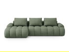 Coltar extensibil stanga 3 locuri, Linz, Cosmopolitan Design, 275x142x84 cm, tesatura structurata, verde oliv inchis