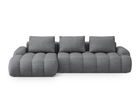 Coltar extensibil stanga 3 locuri, Linz, Cosmopolitan Design, 275x142x84 cm, tesatura structurata, gri