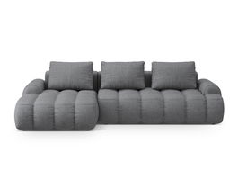 Coltar extensibil stanga 3 locuri, Linz, Cosmopolitan Design, 275x142x84 cm, tesatura structurata, gri
