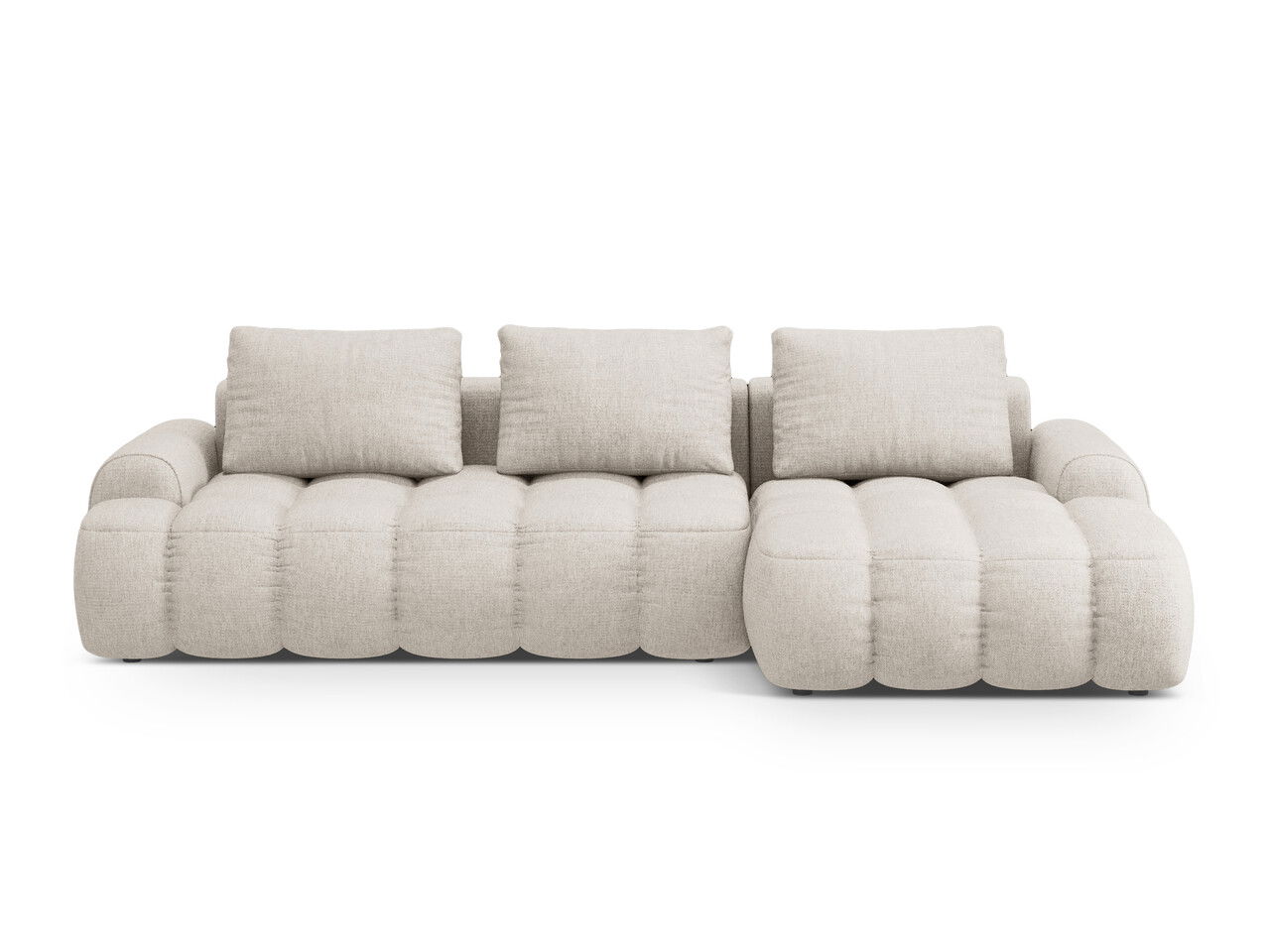 Coltar extensibil dreapta 3 locuri, Linz, Cosmopolitan Design, 275x142x84 cm, tesatura structurata, bej
