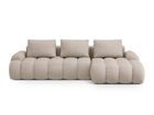 Coltar extensibil dreapta 3 locuri, Linz, Cosmopolitan Design, 275x142x84 cm, tesatura structurata, bej sand