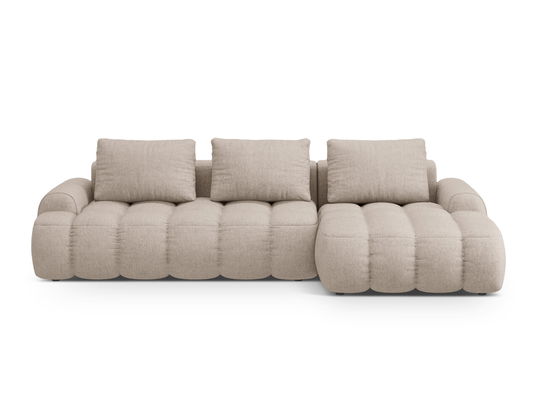 Coltar extensibil dreapta 3 locuri, Linz, Cosmopolitan Design, 275x142x84 cm, tesatura structurata, bej sand