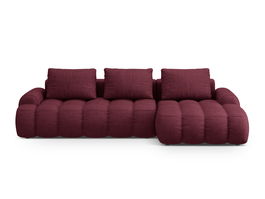 Coltar extensibil dreapta 3 locuri, Linz, Cosmopolitan Design, 275x142x84 cm, tesatura structurata, bordo