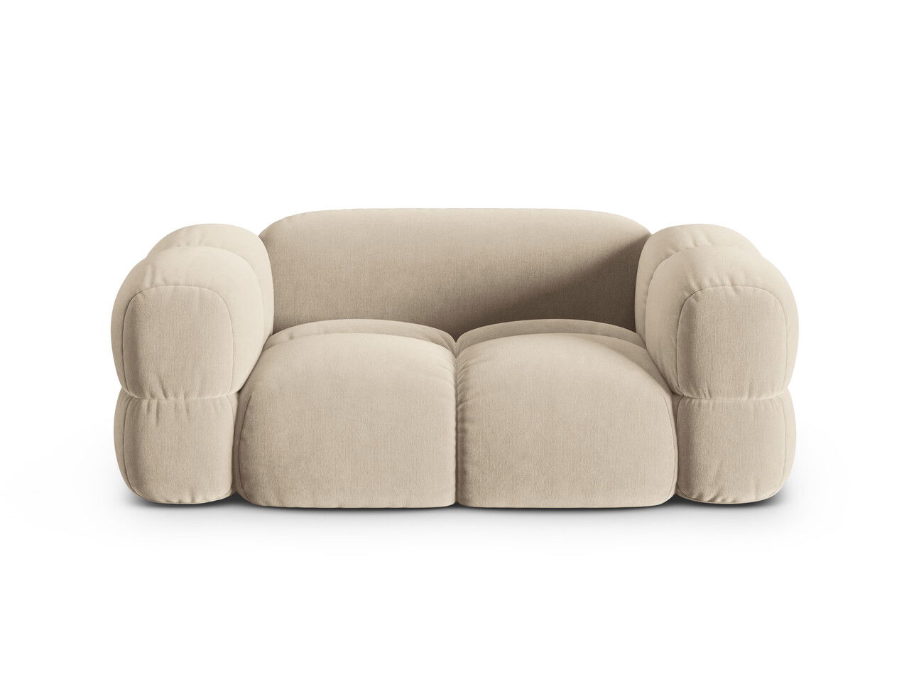 Canapea 2 locuri, Loretto, Cosmopolitan Design, 180x100x68 cm, catifea, bej deschis