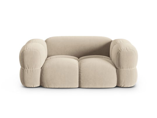 Canapea 2 locuri, Loretto, Cosmopolitan Design, 180x100x68 cm, catifea, bej deschis