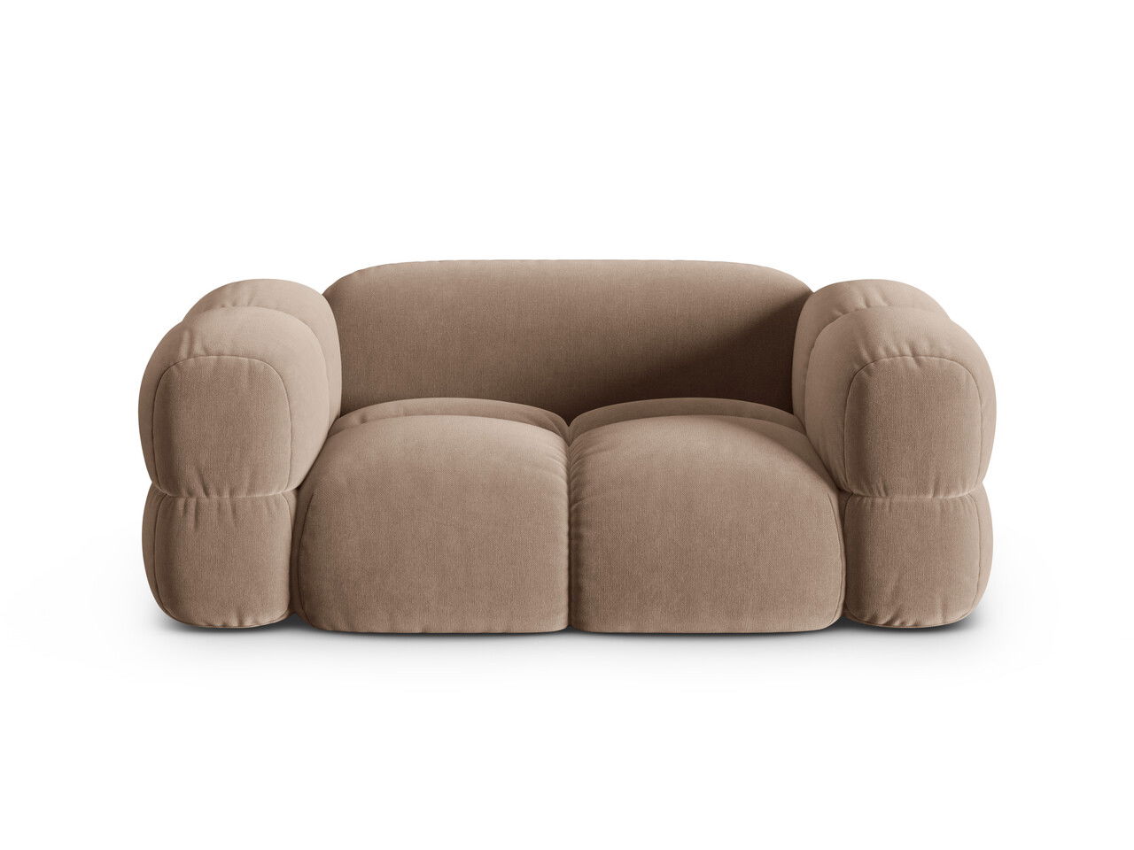 Canapea 2 locuri, Loretto, Cosmopolitan Design, 180x100x68 cm, catifea, bej inchis