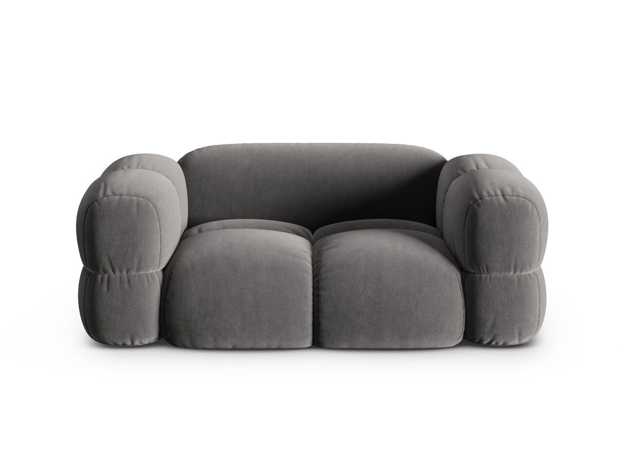 Canapea 2 locuri, Loretto, Cosmopolitan Design, 180x100x68 cm, catifea, gri