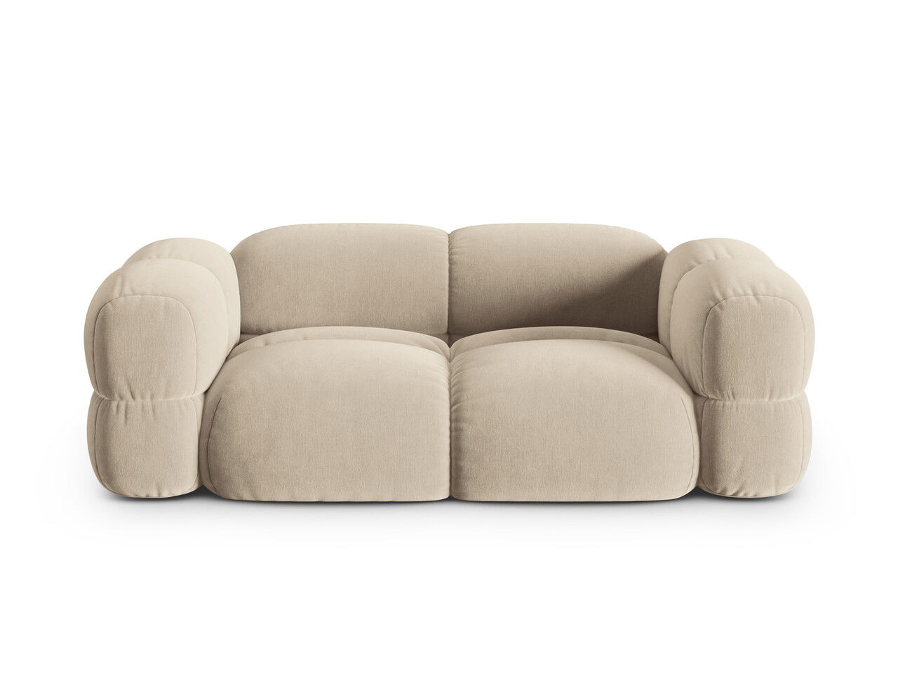 Canapea 3 locuri, Loretto, Cosmopolitan Design, 210x100x68 cm, catifea, bej deschis