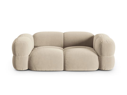 Canapea 3 locuri, Loretto, Cosmopolitan Design, 210x100x68 cm, catifea, bej deschis