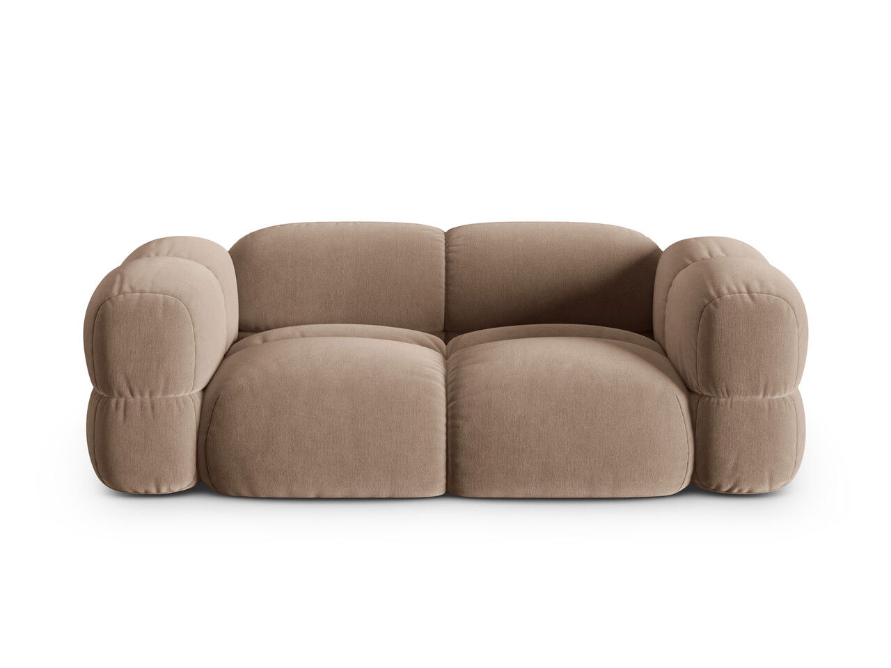 Canapea 3 locuri, Loretto, Cosmopolitan Design, 210x100x68 cm, catifea, bej inchis