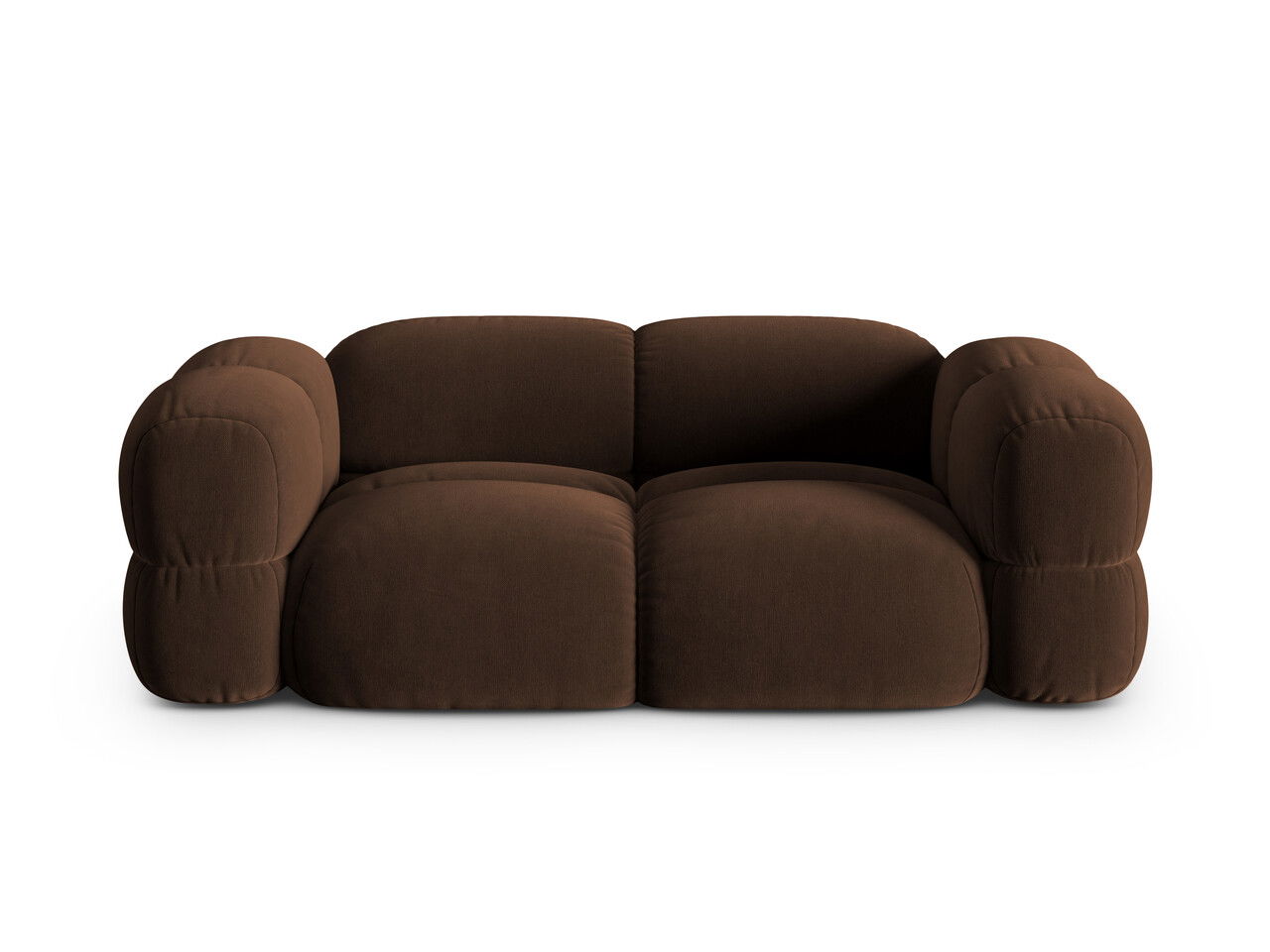 Canapea 3 locuri, Loretto, Cosmopolitan Design, 210x100x68 cm, catifea, ciocolata