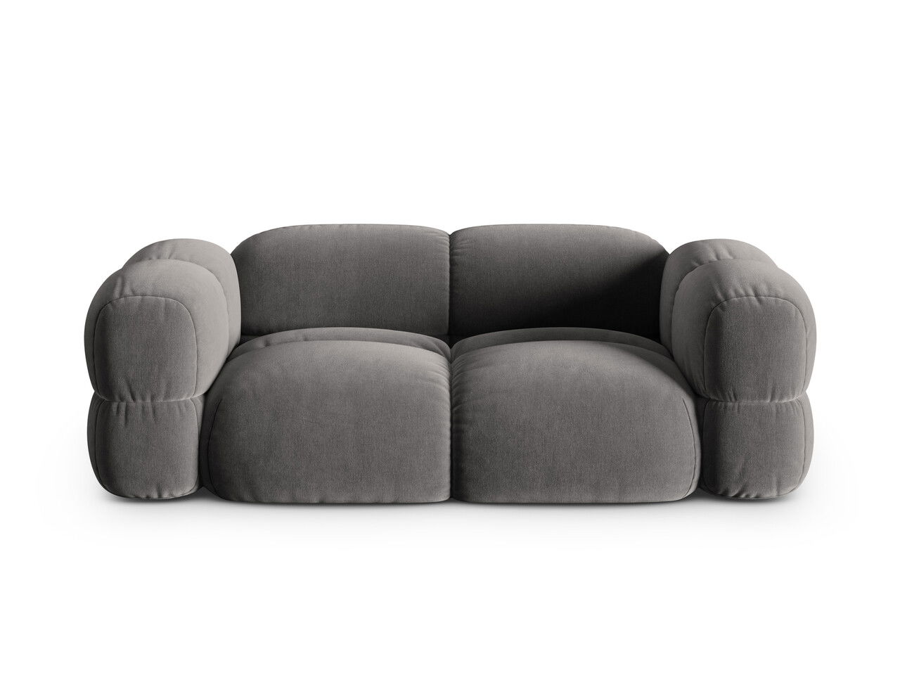 Canapea 3 locuri, Loretto, Cosmopolitan Design, 210x100x68 cm, catifea, gri
