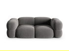 Canapea 3 locuri, Loretto, Cosmopolitan Design, 210x100x68 cm, catifea, gri