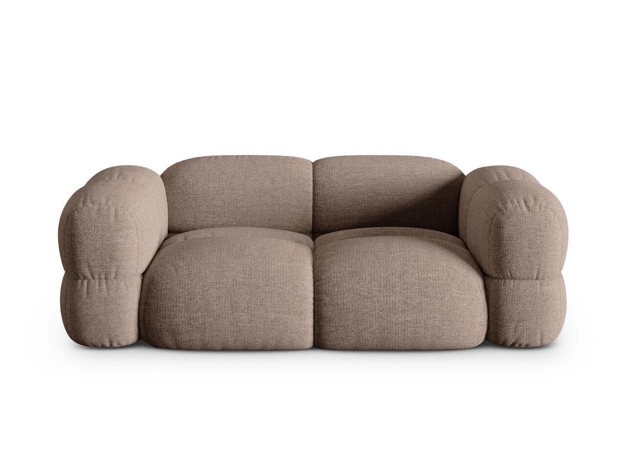 Canapea 3 locuri, Loretto, Cosmopolitan Design, 210x100x68 cm, tesatura structurata, cappuccino