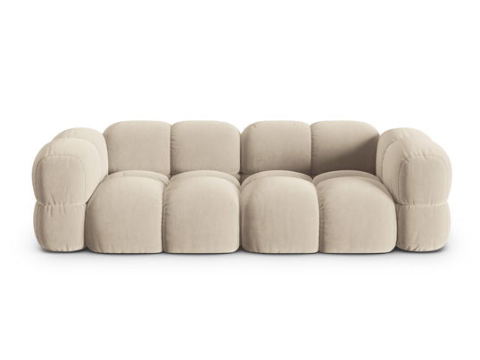 Canapea 4 locuri, Loretto, Cosmopolitan Design, 250x100x68 cm, catifea, bej deschis