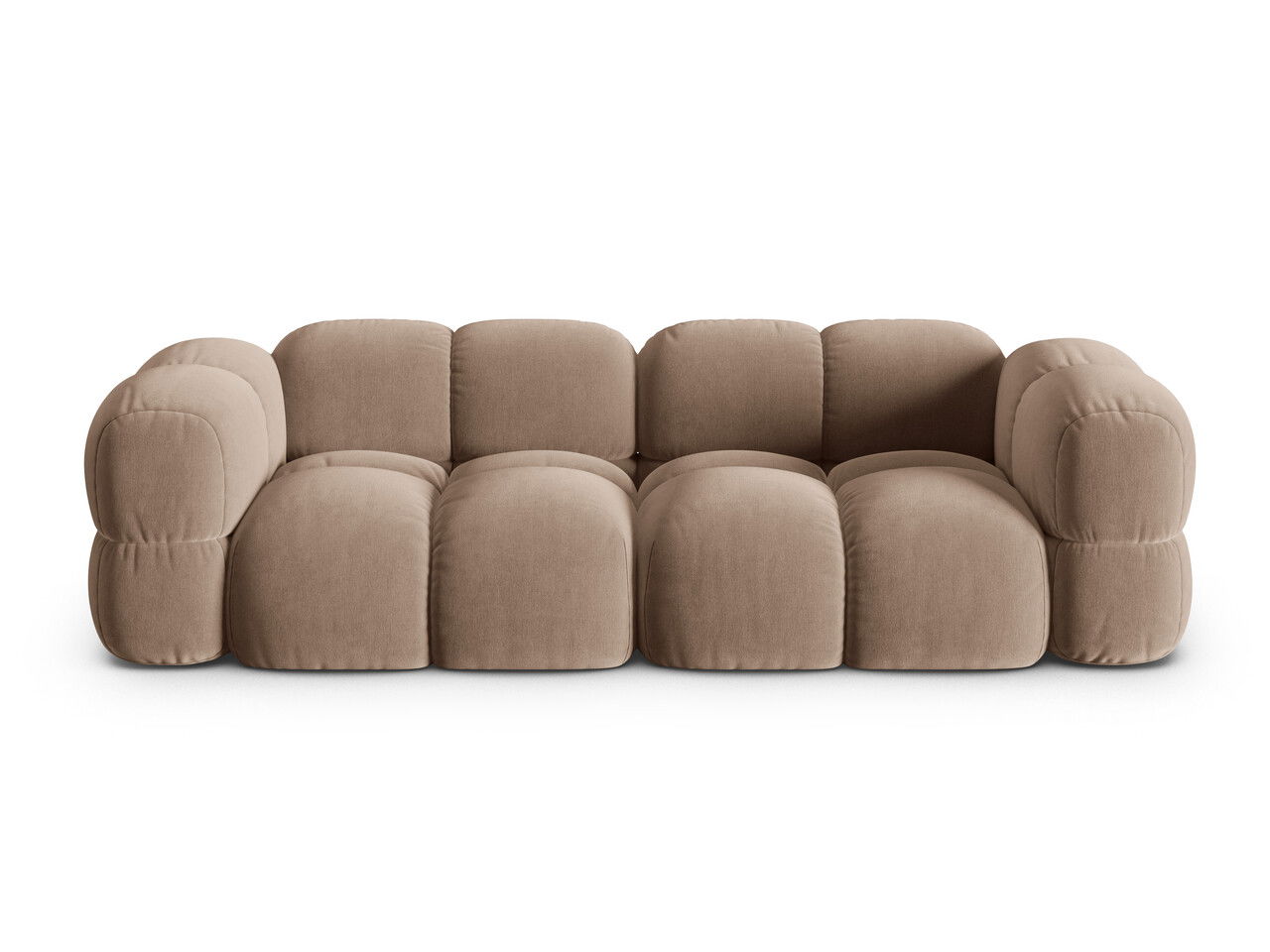 Canapea 4 locuri, Loretto, Cosmopolitan Design, 250x100x68 cm, catifea, bej inchis