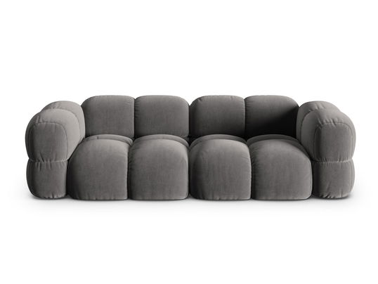 Canapea 4 locuri, Loretto, Cosmopolitan Design, 250x100x68 cm, catifea, gri