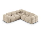 Coltar simetric 4 locuri, Loretto, Cosmopolitan Design, 250x250x68 cm, catifea, bej deschis
