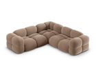 Coltar simetric 4 locuri, Loretto, Cosmopolitan Design, 250x250x68 cm, catifea, bej inchis