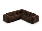 Coltar simetric 4 locuri, Loretto, Cosmopolitan Design, 250x250x68 cm, catifea, ciocolata