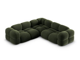 Coltar simetric 4 locuri, Loretto, Cosmopolitan Design, 250x250x68 cm, catifea, verde