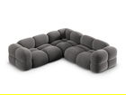 Coltar simetric 4 locuri, Loretto, Cosmopolitan Design, 250x250x68 cm, catifea, gri