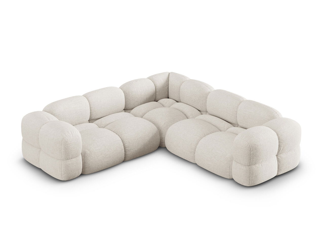 Coltar simetric 4 locuri, Loretto, Cosmopolitan Design, 250x250x68 cm, tesatura structurata, bej