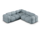 Coltar simetric 4 locuri, Loretto, Cosmopolitan Design, 250x250x68 cm, tesatura structurata, albastru pastel