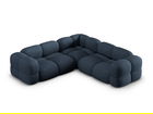 Coltar simetric 4 locuri, Loretto, Cosmopolitan Design, 250x250x68 cm, tesatura structurata, albastru inchis