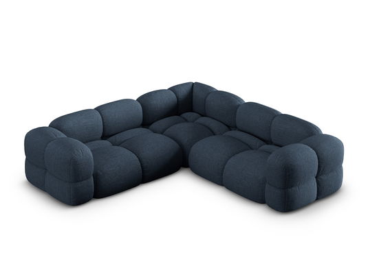 Coltar simetric 4 locuri, Loretto, Cosmopolitan Design, 250x250x68 cm, tesatura structurata, albastru inchis