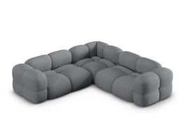 Coltar simetric 4 locuri, Loretto, Cosmopolitan Design, 250x250x68 cm, tesatura structurata, gri