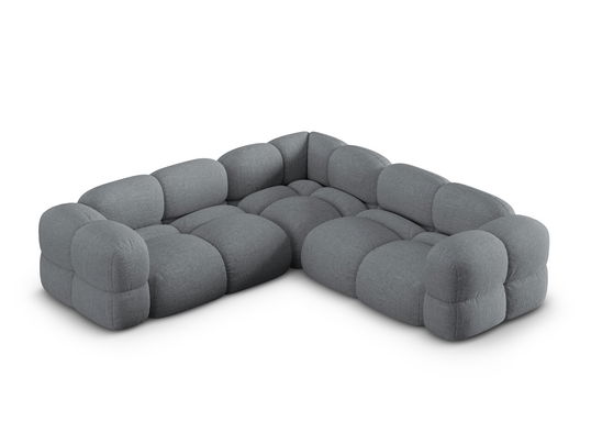 Coltar simetric 4 locuri, Loretto, Cosmopolitan Design, 250x250x68 cm, tesatura structurata, gri