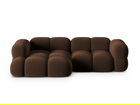 Coltar stanga 3 locuri, Loretto, Cosmopolitan Design, 250x147x68 cm, catifea, ciocolata