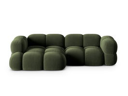 Coltar stanga 3 locuri, Loretto, Cosmopolitan Design, 250x147x68 cm, catifea, verde