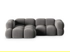 Coltar stanga 3 locuri, Loretto, Cosmopolitan Design, 250x147x68 cm, catifea, gri