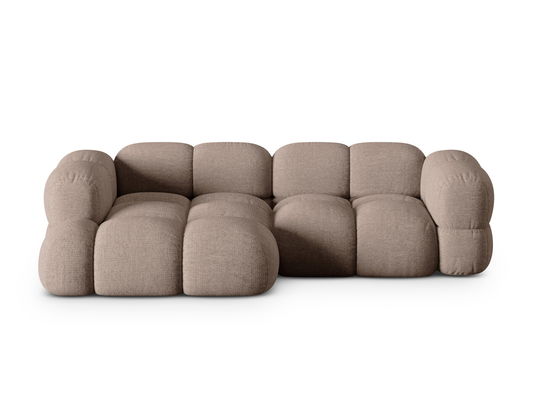 Coltar stanga 3 locuri, Loretto, Cosmopolitan Design, 250x147x68 cm, tesatura structurata, cappuccino