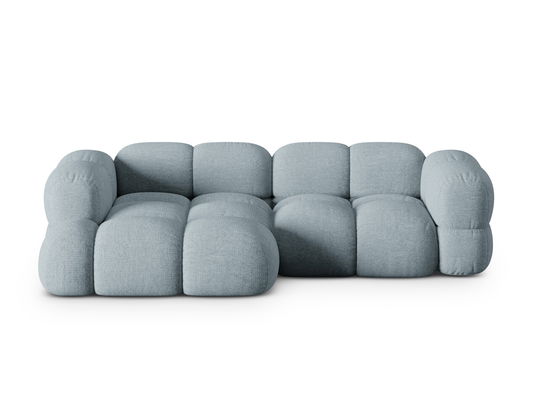 Coltar stanga 3 locuri, Loretto, Cosmopolitan Design, 250x147x68 cm, tesatura structurata, albastru pastel