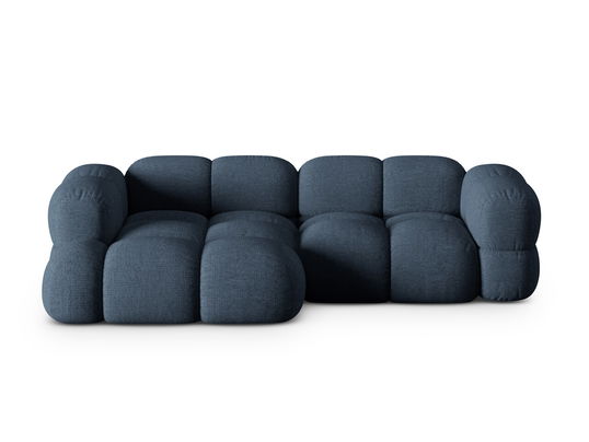 Coltar stanga 3 locuri, Loretto, Cosmopolitan Design, 250x147x68 cm, tesatura structurata, albastru inchis