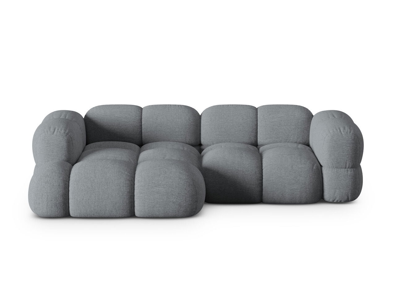 Coltar stanga 3 locuri, Loretto, Cosmopolitan Design, 250x147x68 cm, tesatura structurata, gri