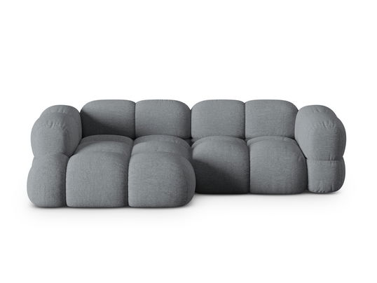Coltar stanga 3 locuri, Loretto, Cosmopolitan Design, 250x147x68 cm, tesatura structurata, gri