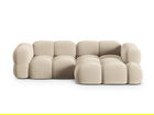 Coltar dreapta 3 locuri, Loretto, Cosmopolitan Design, 250x147x68 cm, catifea, bej deschis