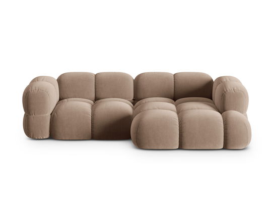 Coltar dreapta 3 locuri, Loretto, Cosmopolitan Design, 250x147x68 cm, catifea, bej inchis