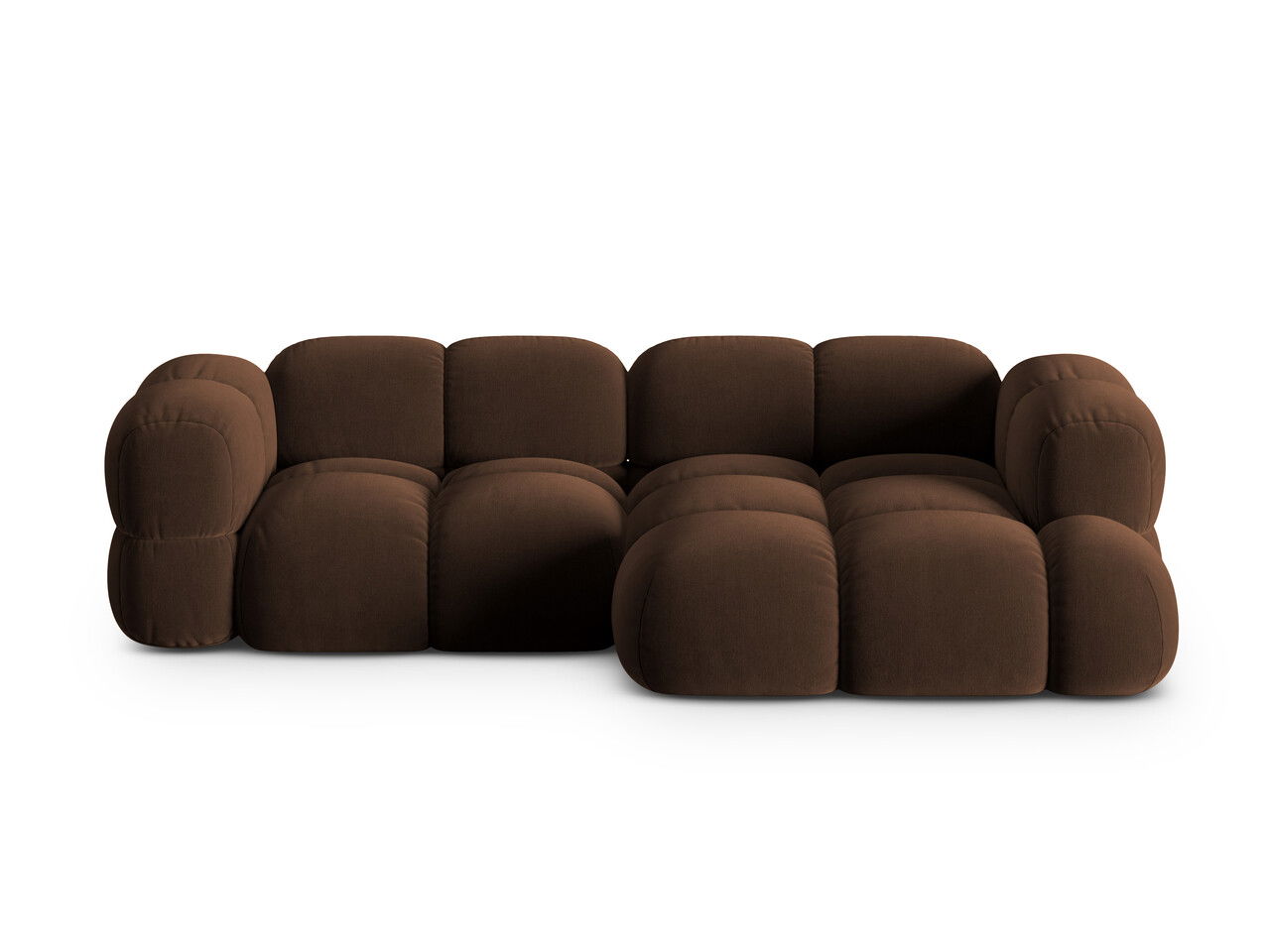 Coltar dreapta 3 locuri, Loretto, Cosmopolitan Design, 250x147x68 cm, catifea, ciocolata