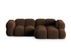 Coltar dreapta 3 locuri, Loretto, Cosmopolitan Design, 250x147x68 cm, catifea, ciocolata