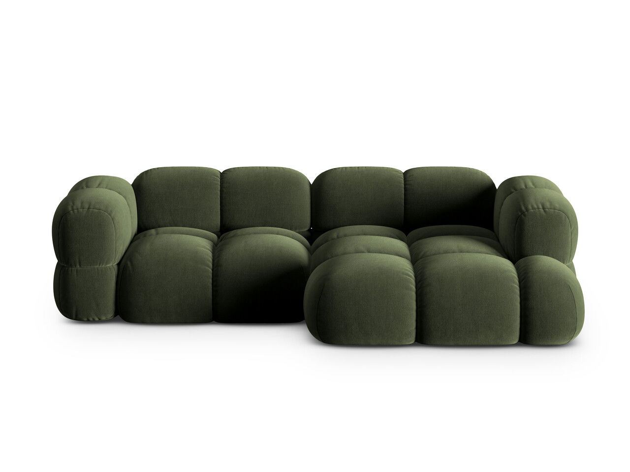 Coltar dreapta 3 locuri, Loretto, Cosmopolitan Design, 250x147x68 cm, catifea, verde