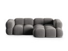 Coltar dreapta 3 locuri, Loretto, Cosmopolitan Design, 250x147x68 cm, catifea, gri