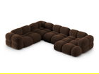 Coltar panoramic stanga 5 locuri, Loretto, Cosmopolitan Design, 345x250x68 cm, catifea, ciocolata
