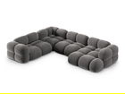 Coltar panoramic stanga 5 locuri, Loretto, Cosmopolitan Design, 345x250x68 cm, catifea, gri